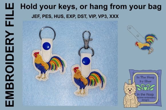 Rooster Key Fob: A Rustic Embroidery Review