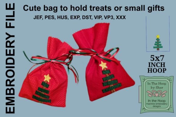 Stick Christmas Tree Treat Bag Embroidery Review